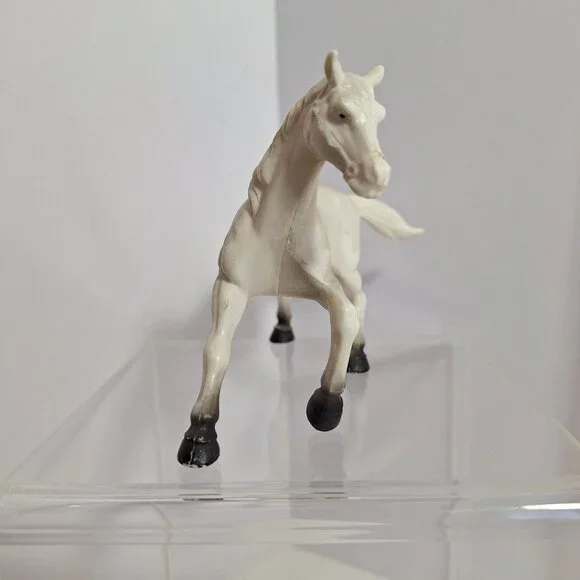 Popak New Ray Hollow White Horse With Black Socks Feet 5 In X 3.5 In Pony - Picture 5 of 9